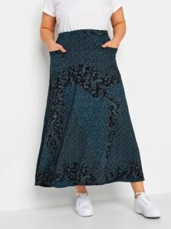 Yours Printed Pocket Detail Maxi Skirt