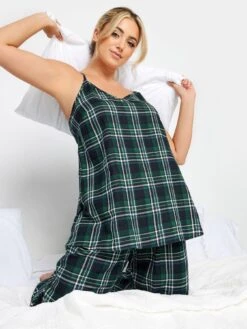 Yours Green Tartan Pj Cami