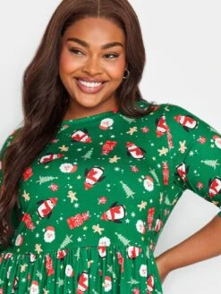 Yours Santa Aop Smock Dress Green -RIVE IS Clothing Shop VO4W1 SQ4 0000000047 GREEN MDd