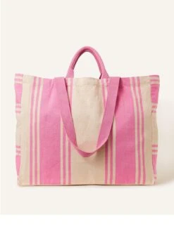 Accessorize Pink Stripe Shopper