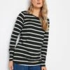 Long Tall Sally 2 Pack Crew Neck Tee Black, Stripe -RIVE IS Clothing Shop VO51N SQ1 0000000004 BLACK MDf