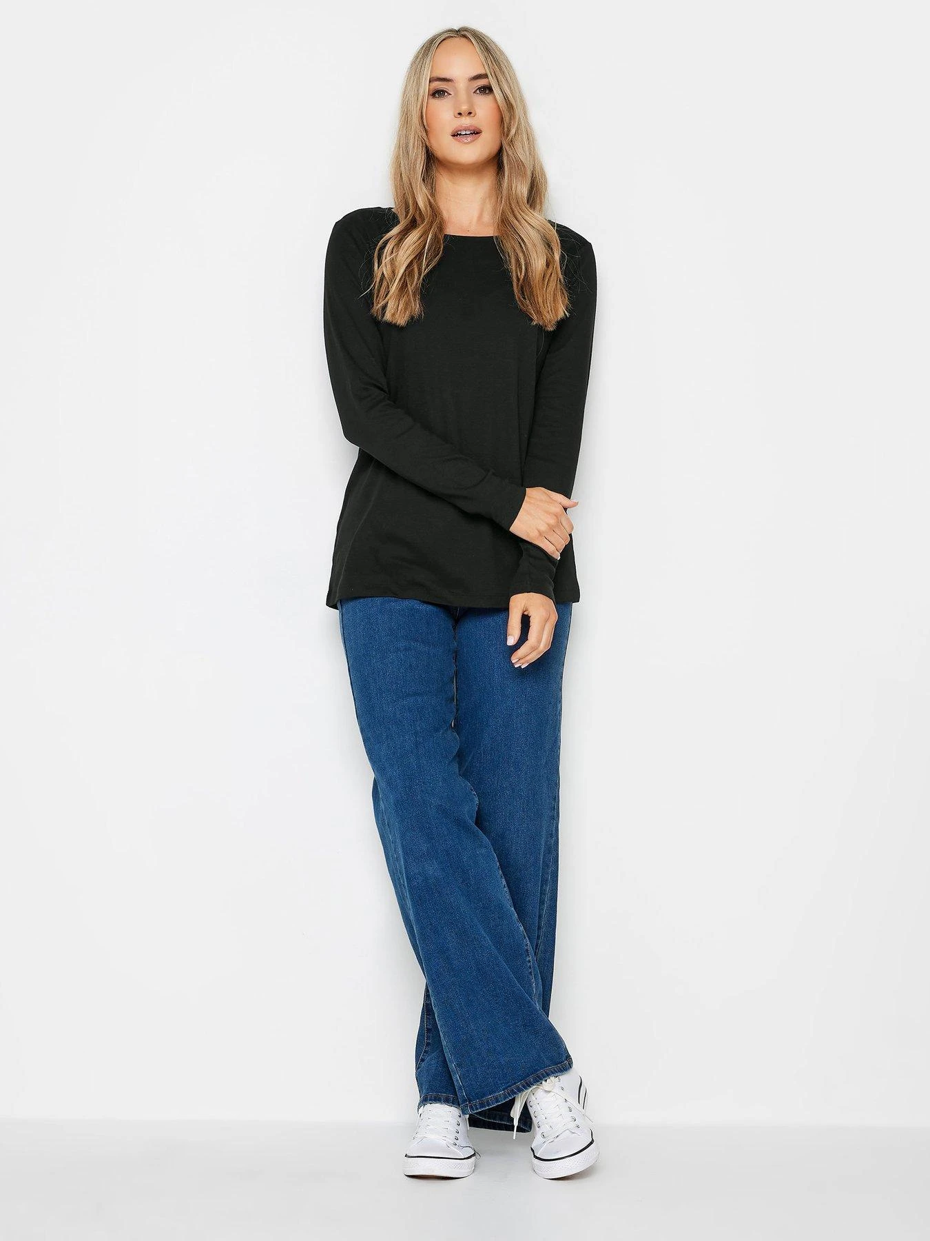 Long Tall Sally 2 Pack Crew Neck Tee Black, Stripe 5 Long Tall Sally 2 Pack Crew Neck Tee Black, Stripe - Image 3