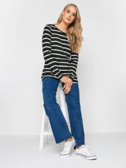 Long Tall Sally 2 Pack Crew Neck Tee Black, Stripe 9 Long Tall Sally 2 Pack Crew Neck Tee Black, Stripe -RIVE IS Clothing Shop VO51N SQ4 0000000004 BLACK MDd