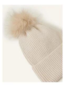 Accessorize Recycled Knit Pom Beanie -RIVE IS Clothing Shop VO52G SQ3 0000000108 BEIGE SLd