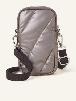 Accessorize Metallic Quilted Phone Bag