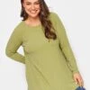 Yours Long Sleeve Rib Swing Top. Chartreuse -RIVE IS Clothing Shop VO54D SQ1 0000000047 GREEN MDf