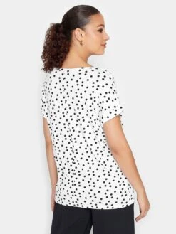 Long Tall Sally White Black Turn Back Spot Tee -RIVE IS Clothing Shop VO54O SQ2 0000000013 WHITE MDb