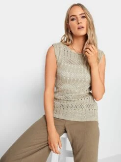 Long Tall Sally Ivory Crochet Cami