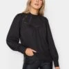Long Tall Sally Black Lace Insert Pleat Blouse