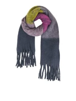 Accessorize Mia Stripe Super Fluffy Blanket - Navy