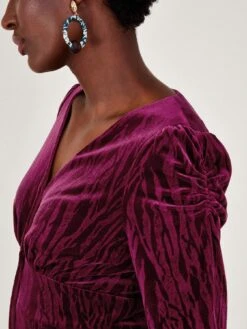 Monsoon Zahra Devore Tea Dress -RIVE IS Clothing Shop VO5JM SQ4 0000000017 RED MDd