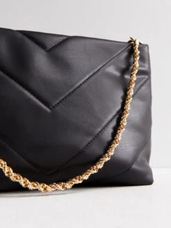 New Look Black Quilted Chain Cross Body Bag -RIVE IS Clothing Shop VO5JU SQ4 0000000004 BLACK SLd