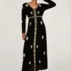 Monsoon Vanessa Velvet Embroidered Maxi - Black