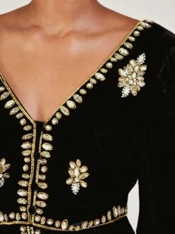 Monsoon Vanessa Velvet Embroidered Maxi - Black -RIVE IS Clothing Shop VO5LH SQ5 0000000004 BLACK MDd1