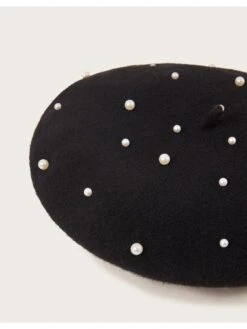 Monsoon Beret With Pearls -RIVE IS Clothing Shop VO5RH SQ3 0000000004 BLACK SLd