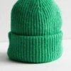 New Look Green Ribbed Knit Chunky Beanie