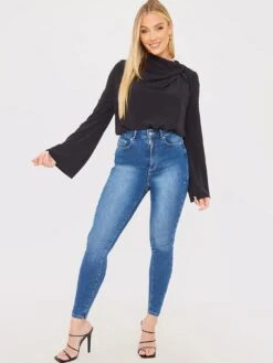 In The Style X Jac Jossa Cowl Neck Draped Satin Blouse - Black 9 In The Style X Jac Jossa Cowl Neck Draped Satin Blouse - Black -RIVE IS Clothing Shop VO5T7 SQ3 0000000004 BLACK MDo