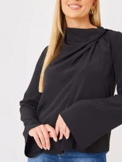 In The Style X Jac Jossa Cowl Neck Draped Satin Blouse - Black 11 In The Style X Jac Jossa Cowl Neck Draped Satin Blouse - Black -RIVE IS Clothing Shop VO5T7 SQ5 0000000004 BLACK MDd1