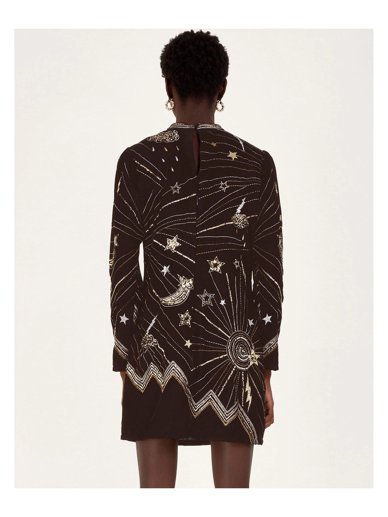 Monsoon Tina Embroidered Velvet Tunic - Black 4 Monsoon Tina Embroidered Velvet Tunic - Black - Image 2