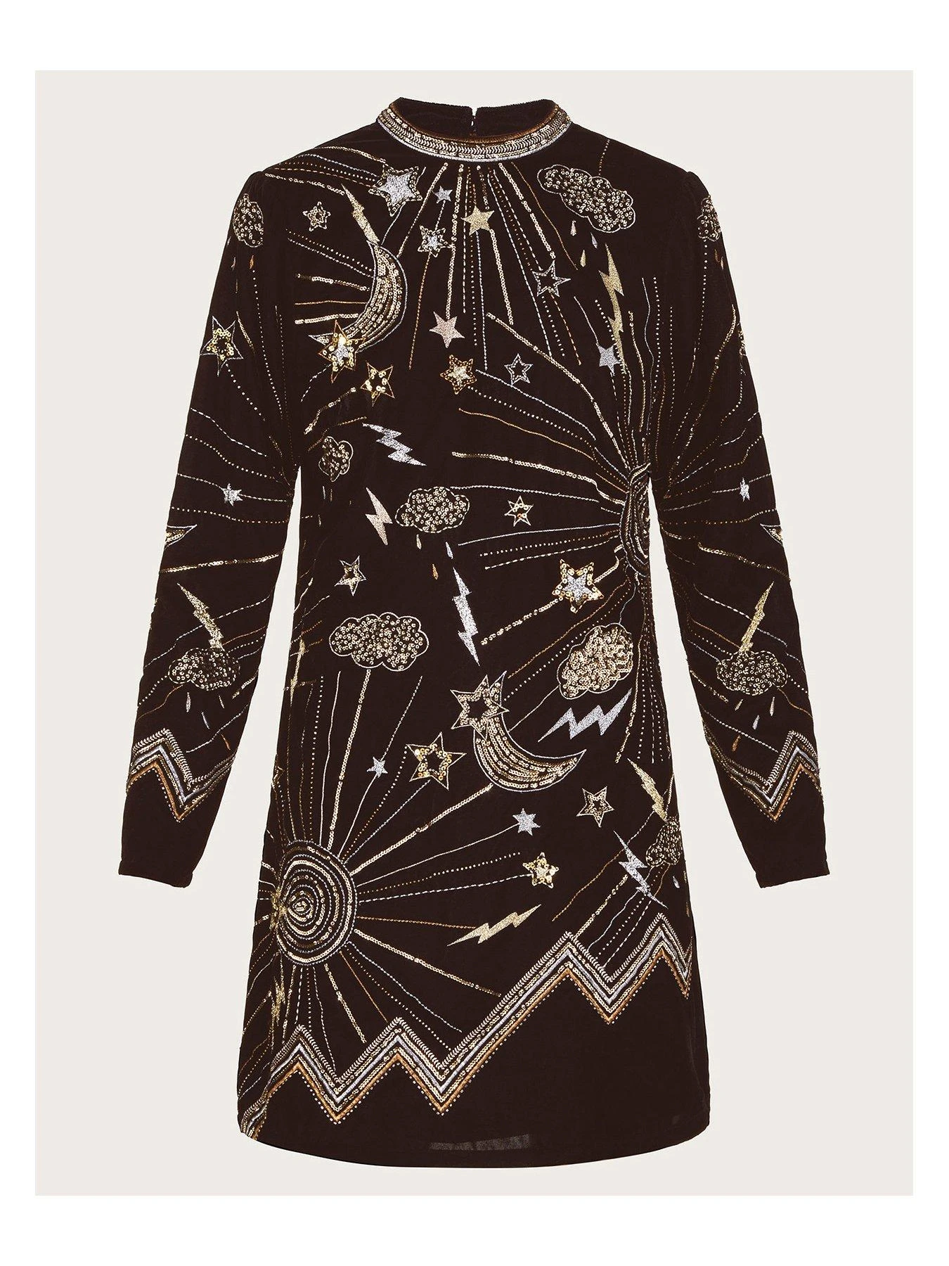 Monsoon Tina Embroidered Velvet Tunic - Black 5 Monsoon Tina Embroidered Velvet Tunic - Black - Image 3