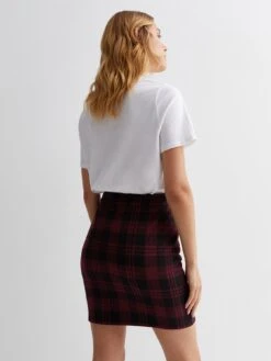 New Look Check Mini Tube Skirt - Red -RIVE IS Clothing Shop VO5XI SQ2 0000000270 PRINT MDb