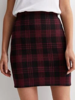 New Look Check Mini Tube Skirt - Red -RIVE IS Clothing Shop VO5XI SQ4 0000000270 PRINT MDd