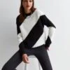 New Look Black Diagonal Colour Block Knit Jumper -RIVE IS Clothing Shop VO62Y SQ1 0000000270 PRINT MDf