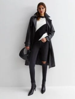 New Look Black Diagonal Colour Block Knit Jumper -RIVE IS Clothing Shop VO62Y SQ3 0000000270 PRINT MDo