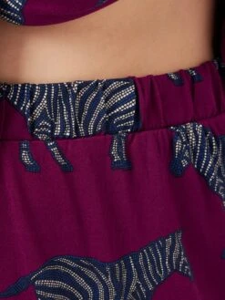 CHELSEA PEERS Curve Printed Zebra Long Pyjama Set -RIVE IS Clothing Shop VO76R SQ5 0000000039 PURPLE MDd