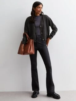 New Look Dark Grey Knit Button Front Cardigan -RIVE IS Clothing Shop VO7KC SQ3 0000000070 DARK GREY MDo