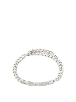 Pilgrim HEAT   Crystal Chain Bracelet Silver-plated