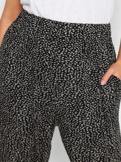 Yours Abstract Cropped Jersey Harem Joggers - Black -RIVE IS Clothing Shop VOCEQ SQ4 0000000004 BLACK MDd