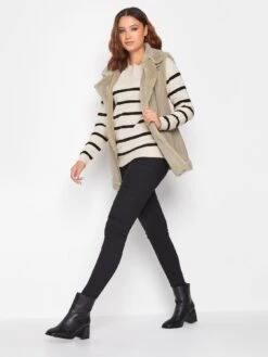 Long Tall Sally Natural Aviator Gilet -RIVE IS Clothing Shop VOCFB SQ3 0000000003 NATURAL MDo