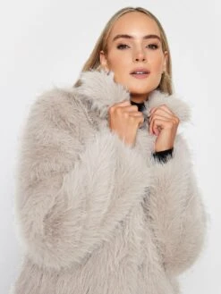 Long Tall Sally Long Faux Fur Jacket - Natural -RIVE IS Clothing Shop VOCFO SQ4 0000000003 NATURAL MDd