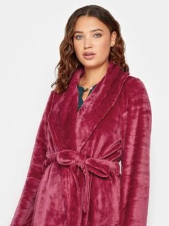 Long Tall Sally Stitch Detail Shawl Collar Maxi Robe - Red -RIVE IS Clothing Shop VOCG7 SQ4 0000000017 RED MDd