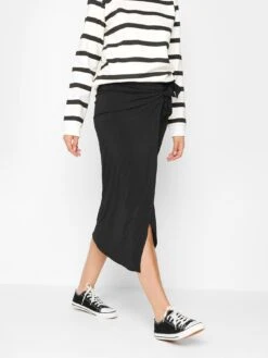 Long Tall Sally Black Ity Wrap Skirt