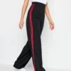 Long Tall Sally Red And Black Side Stripe Wide Leg Trouser 34" -RIVE IS Clothing Shop VOCGL SQ1 0000000004 BLACK MDf