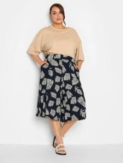 Yours Leaf Stretch Jersey Culotte