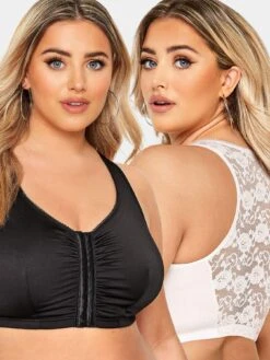 Yours 2Pk Front Fastening Lace Back Bras