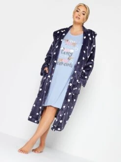 Yours Heart Print Hooded Robe -RIVE IS Clothing Shop VOCGZ SQ3 0000000039 PURPLE MDo