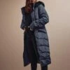 Long Tall Sally Navy Faux Fur Trim Padded Coat