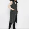 Long Tall Sally Black Faux Fur Trim Midi Gilet