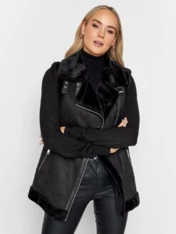 Long Tall Sally Black Aviator Gilet -RIVE IS Clothing Shop VOCJK SQ4 0000000004 BLACK MDd