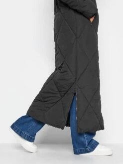 Long Tall Sally Black Longline Diamond Puffer Coat -RIVE IS Clothing Shop VOCJO SQ4 0000000004 BLACK MDd