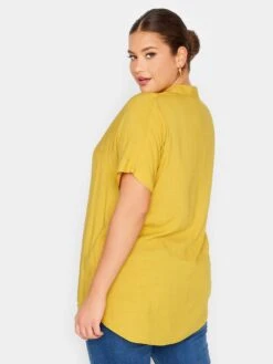Yours Half Placket Blouse - Yellow -RIVE IS Clothing Shop VOGQU SQ2 0000000076 YELLOW MDb