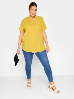 Yours Half Placket Blouse - Yellow -RIVE IS Clothing Shop VOGQU SQ3 0000000076 YELLOW MDo