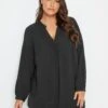 Yours Textured Tunic Black