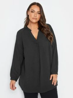 Yours Textured Tunic Black