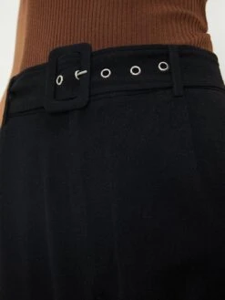 Dorothy Perkins Linen Blend Belted Trousers - Black -RIVE IS Clothing Shop VOGSE SQ4 0000000004 BLACK MDd