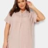 Yours Half Placket Blouse - Pink
